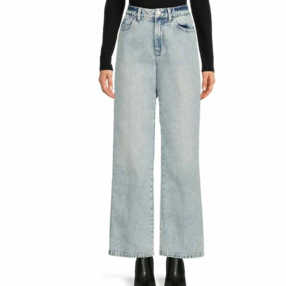 INDIGO REIN Plus Size Acid Wash Super High Waist Mom Jeans, Size: 31